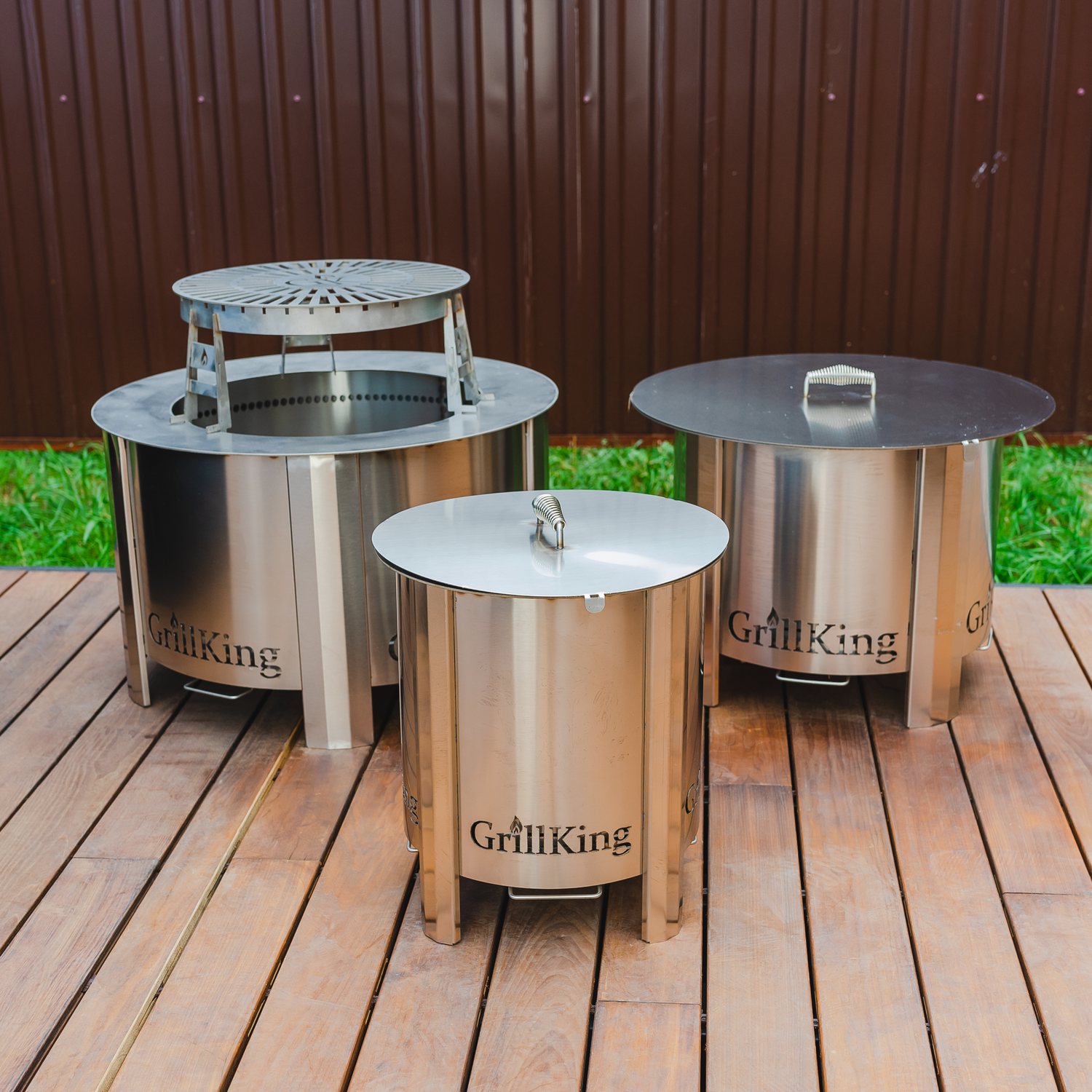 Дровяные костровые чаши GrillKing из нержавеющей стали, три размера